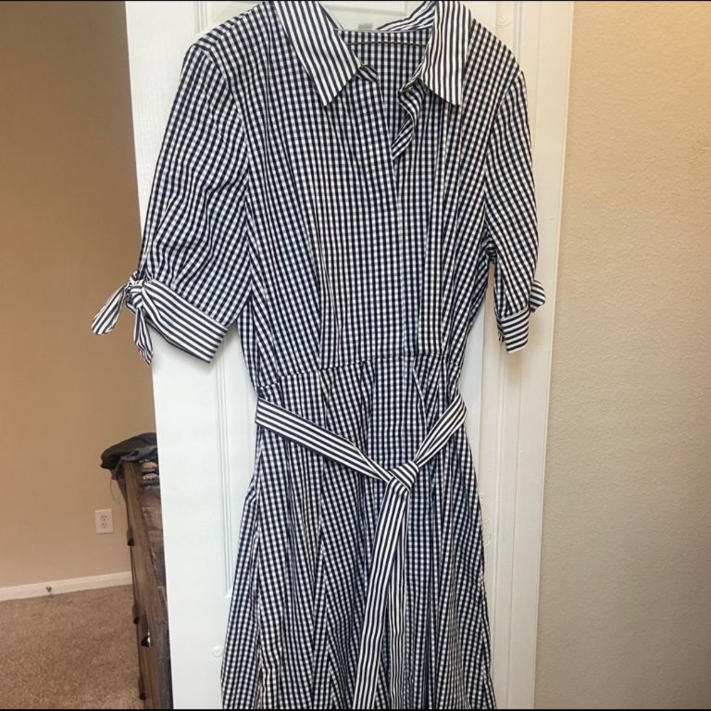 Black and white checkered CK dress